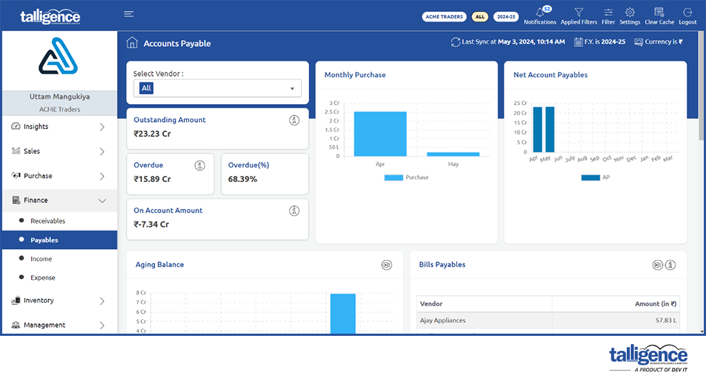 Accounts Payable Report | Talligence