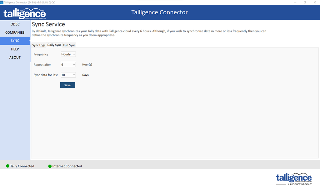 Talligence Connector - Daily Sync